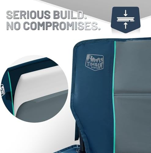 Navy oversized folding camp chair with cup holder — photo 4