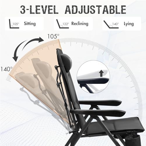 Reclining Camping Chair with Adjustable Back — photo 3