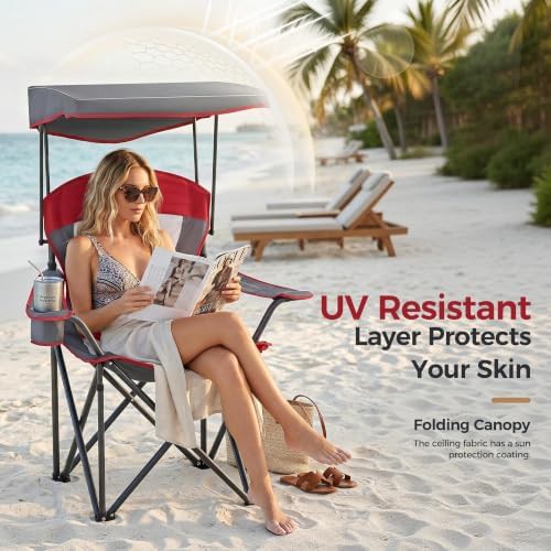 Heavy Duty Canopy Chairs with Sunshade Pair — photo 3
