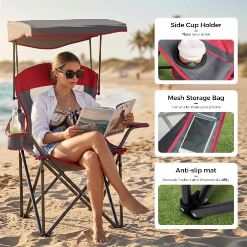 Heavy Duty Canopy Chairs with Sunshade Pair — photo 4