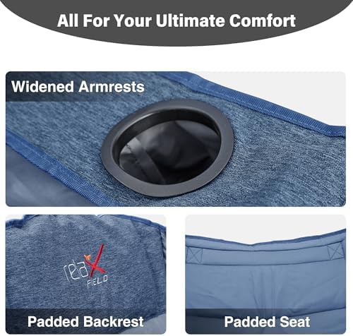 Oversized Navy Blue Folding Camp Chair — photo 4