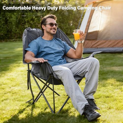 Oversized Grey Portable Camp Chair — photo 4