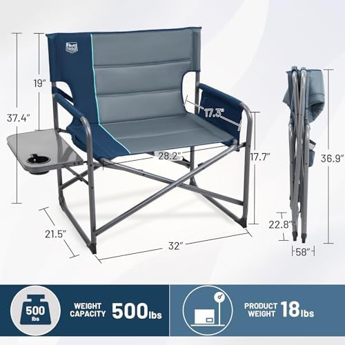 Extra wide director chair heavy duty folding — photo 3