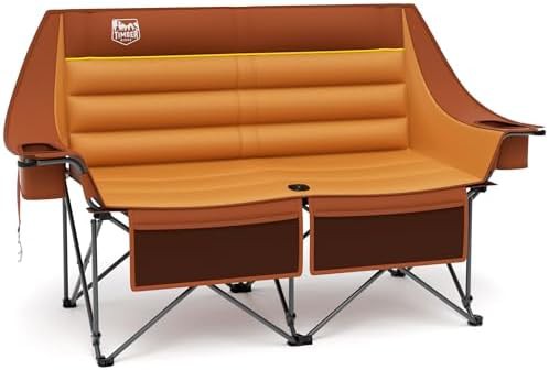 Double camping chair heavy duty camp couch