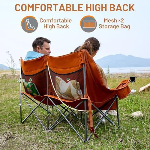 Double camping chair heavy duty camp couch — photo 5