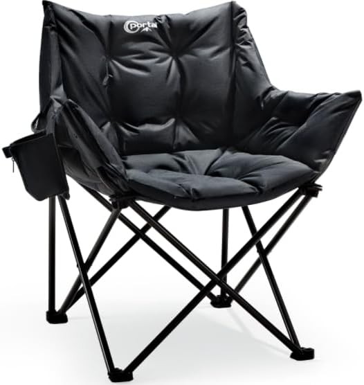 Oversized Padded Black Heavy Duty Chair