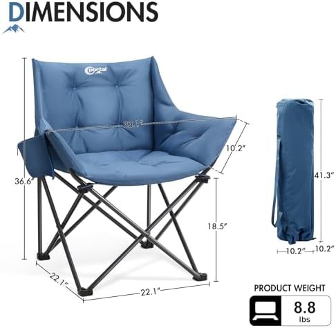 Oversized Padded Blue Folding Outdoor Chair — photo 3