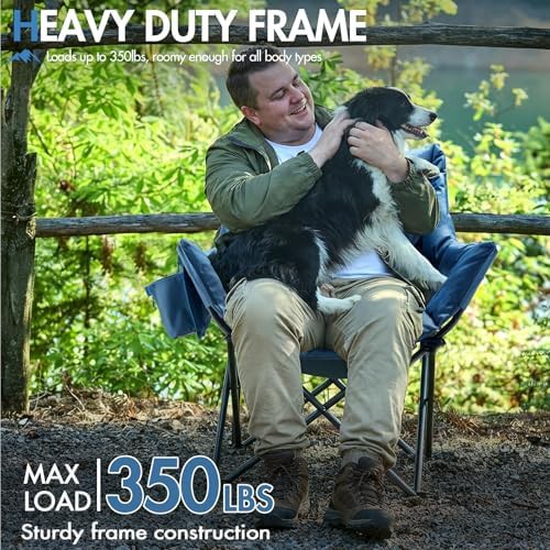 Oversized Padded Blue Folding Outdoor Chair — photo 5