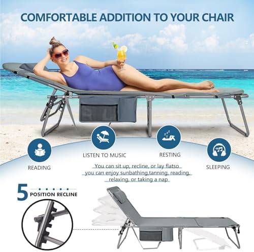 Tanning chair with face hole and pillow — photo 4