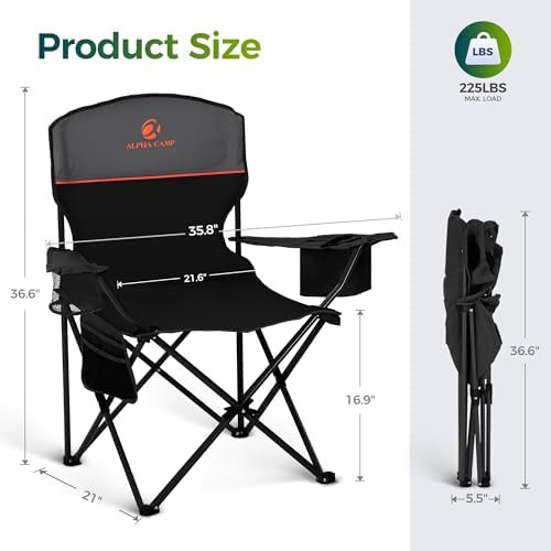 Folding adults lawn chair for camping outdoor — photo 3