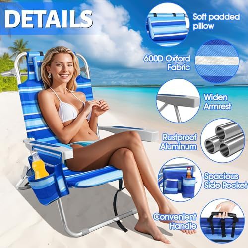 Five position backpack chair with cooler — photo 4