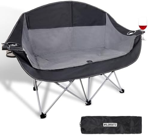 Portable double camping chair loveseat