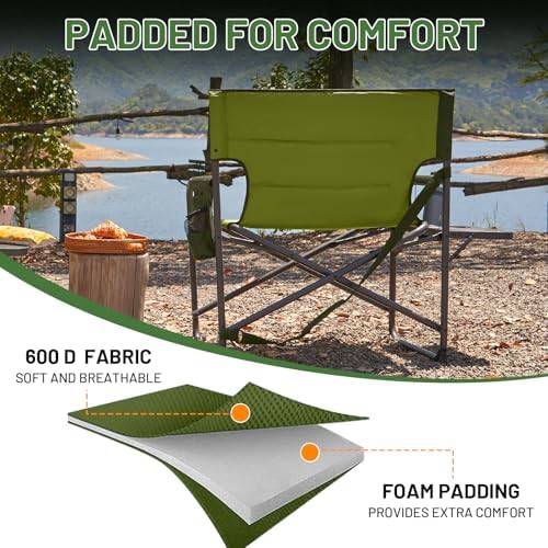 XXL director chair heavy duty padded green — photo 4