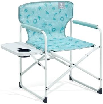 Kids directors chair with side table green