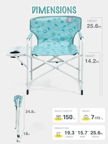 Kids directors chair with side table green — photo 3