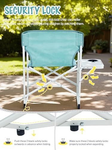 Kids directors chair with side table green — photo 4