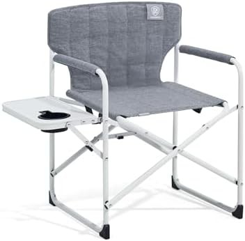 Kids directors chair with side table grey