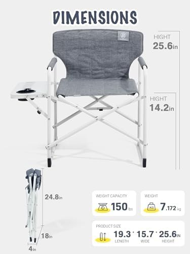 Kids directors chair with side table grey — photo 3