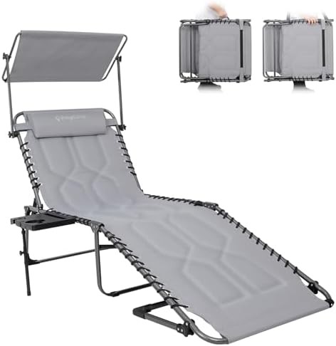 Extra wide padded chase lounge with canopy