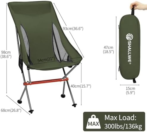 Green highback backpacking folding chair — photo 3