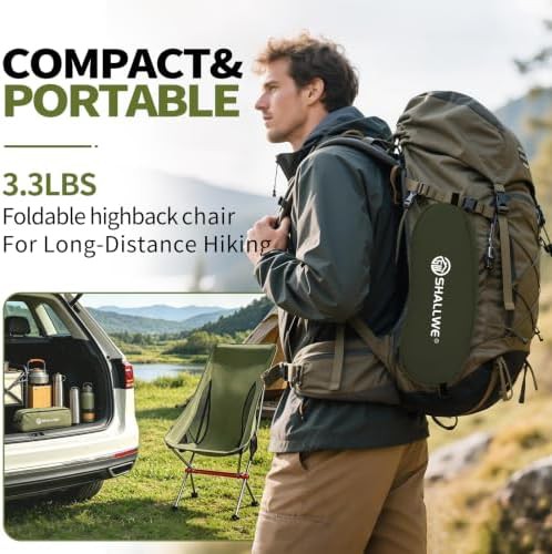 Green highback backpacking folding chair — photo 4