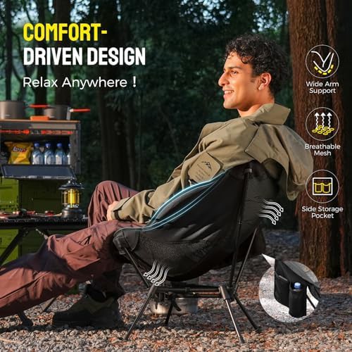 Black compact folding chair for backpacking — photo 5
