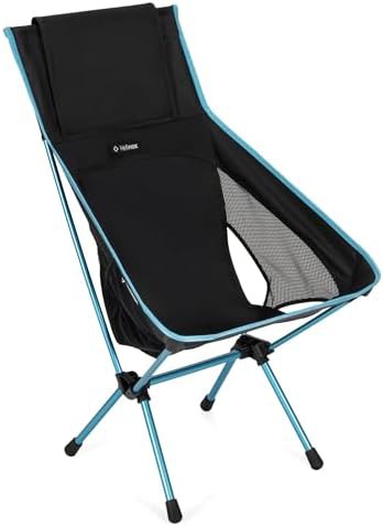 High-performance high-back camping chair in black