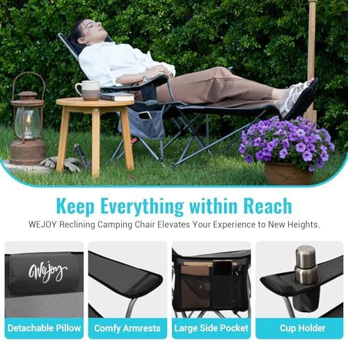 Adult reclining camping chair with footrest — photo 5