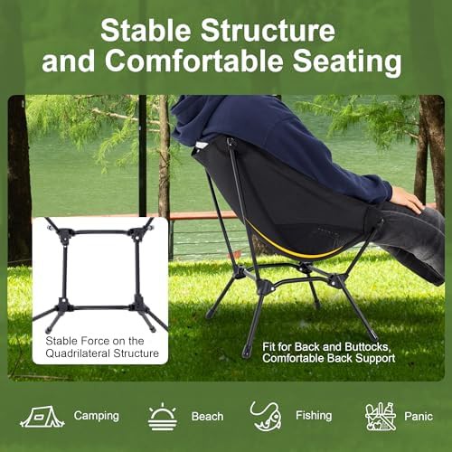 Lightweight black mesh backpacking chair — photo 4