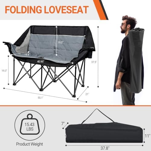 Grey heavy duty 2-person double chair — photo 3