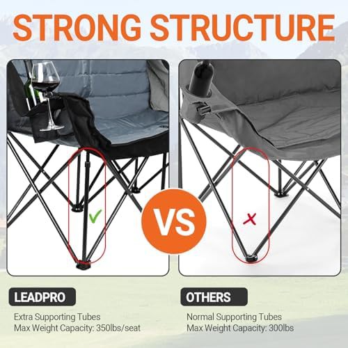 Grey heavy duty 2-person double chair — photo 5
