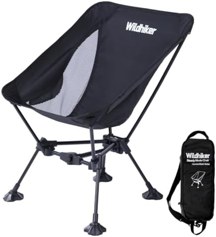 Black compact folding camping chair