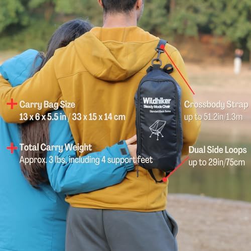 Black compact folding camping chair — photo 4