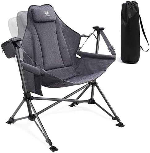 Grey padded hammock swing chair
