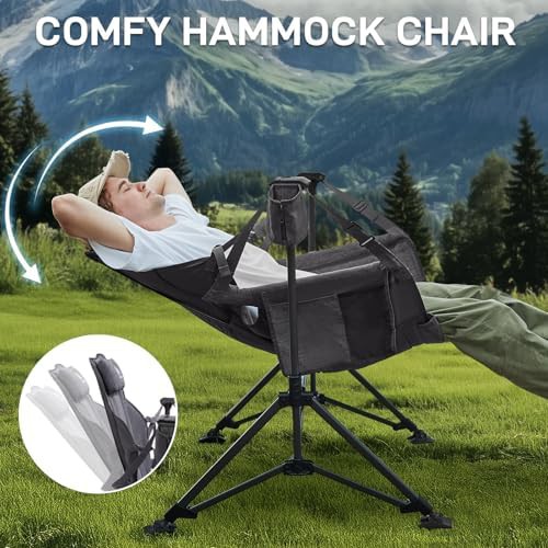 Grey padded hammock swing chair — photo 3