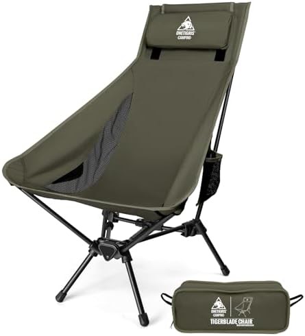 High back widened seat folding camping chair