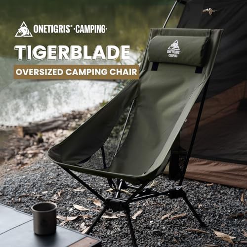 High back widened seat folding camping chair — photo 4