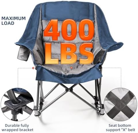 Blue and Gray Oversized Rocking Chair — photo 3