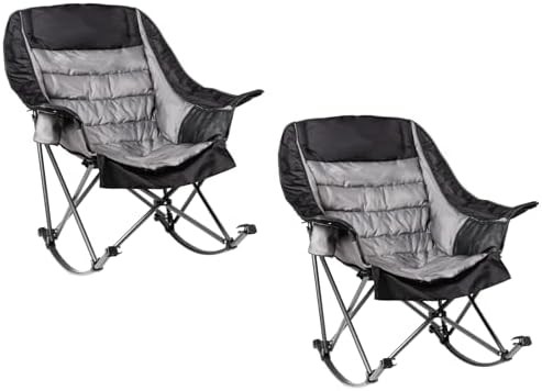 Oversized Rocking Camp Chairs in Black