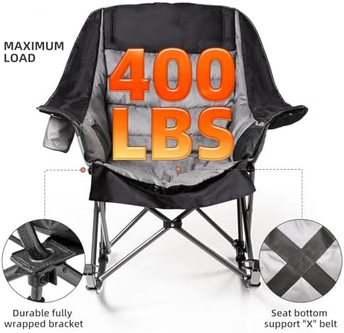 Oversized Rocking Camp Chairs in Black — photo 4