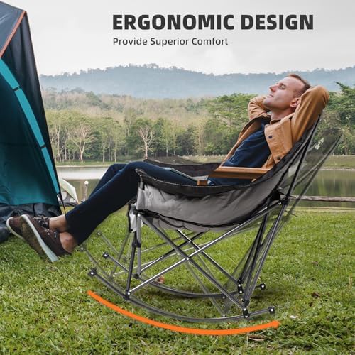 Oversized Rocking Camp Chairs in Black — photo 5