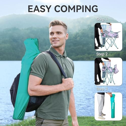 Flower pattern metal folding camping chairs 4 pack — photo 5