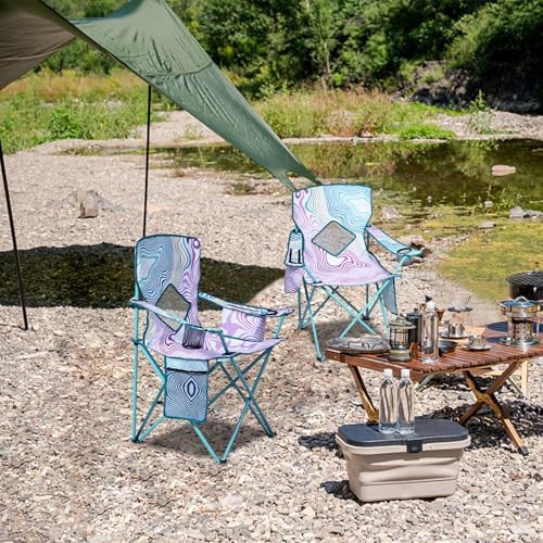 Flower pattern metal folding camping chairs 2 pack — photo 5