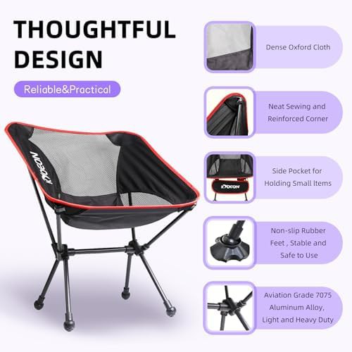Ultralight Foldable Black Chair Two Pack — photo 4