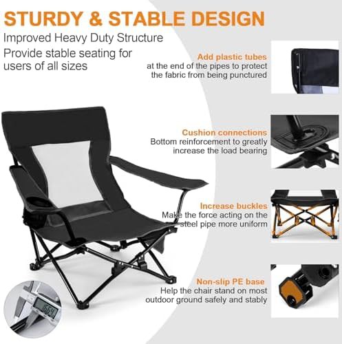 Black Beach Camping Chair Pair — photo 3