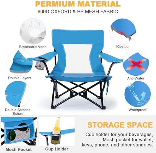 Blue Beach Camping Chair Pair — photo 4