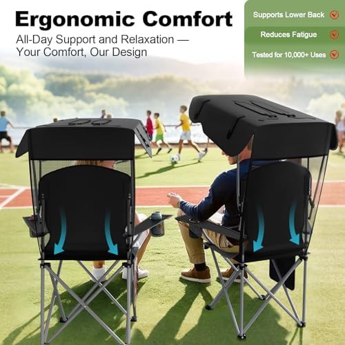 Black Oxford Canopy Camping Chair — photo 5