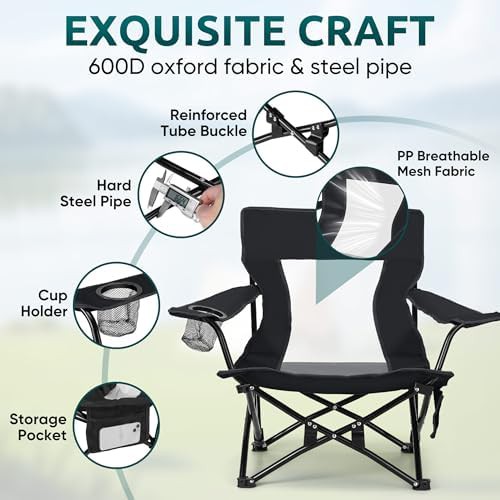 Low Profile Black Folding Beach Chairs — photo 3