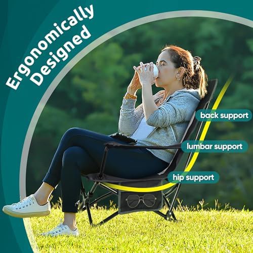 Low Profile Black Folding Beach Chairs — photo 4