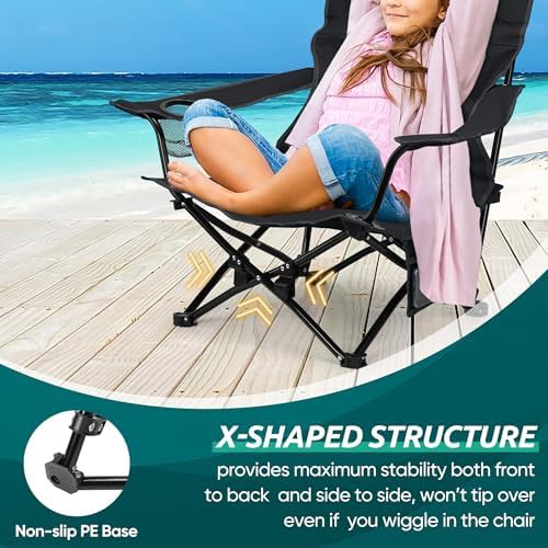 Low Profile Black Folding Beach Chairs — photo 5